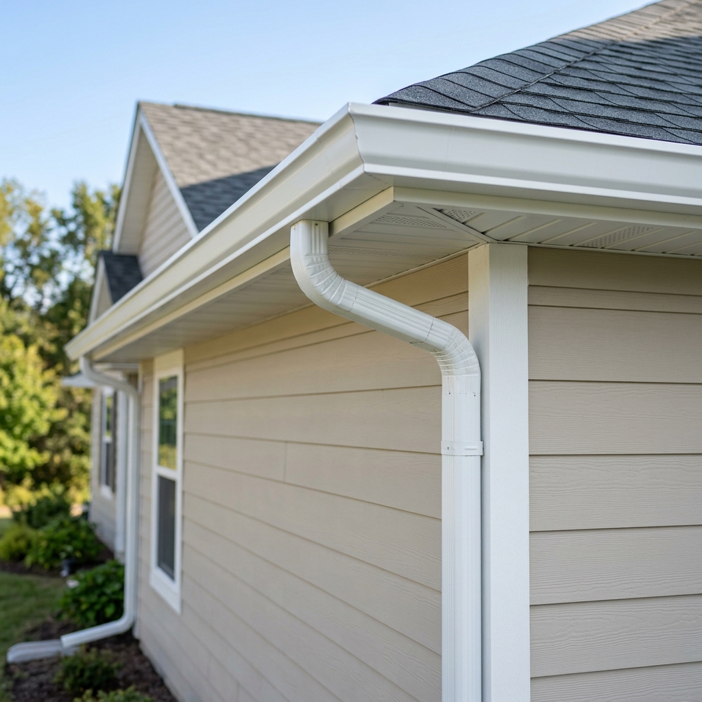 Seamless gutter installation on Aurora home